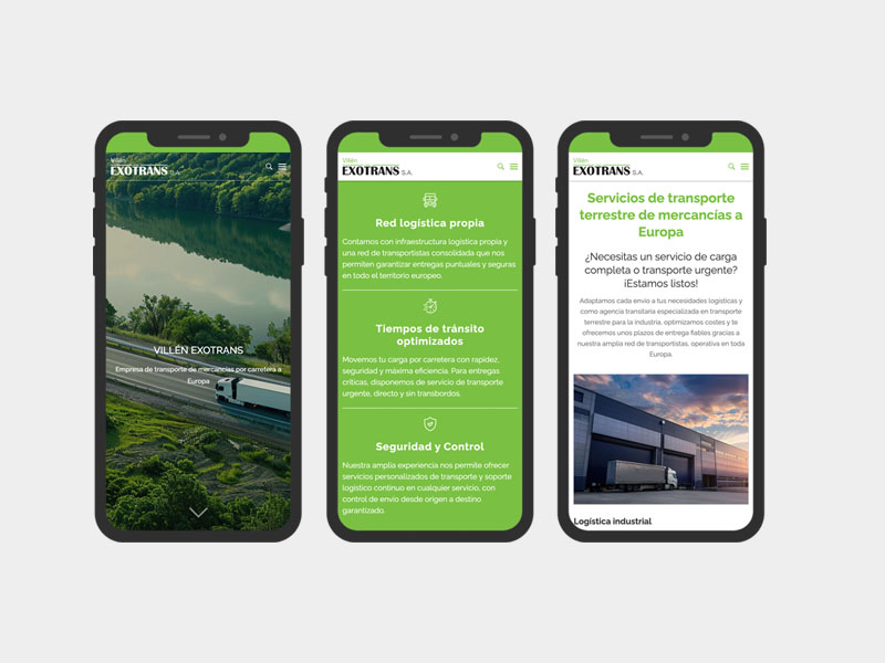 Página web Villén Exotrans